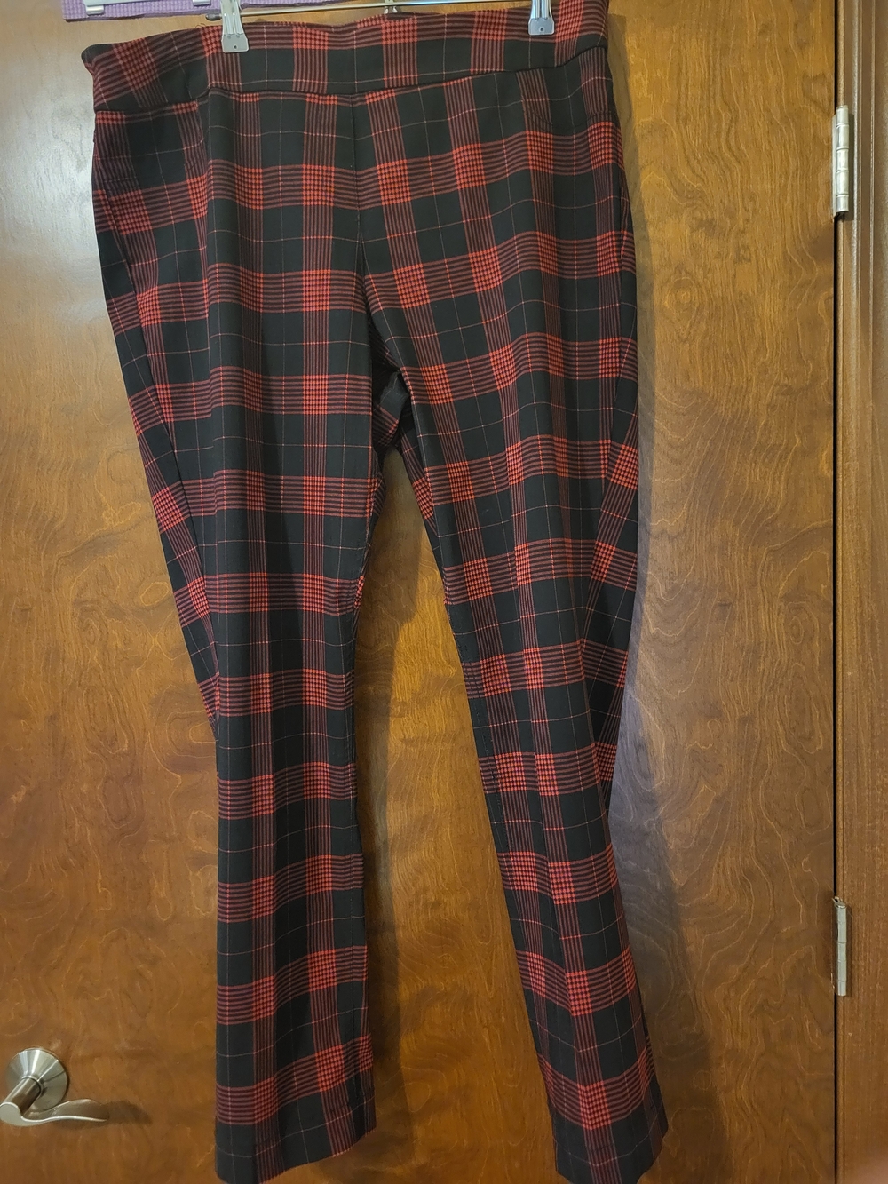 Coldwater Creek Red and Black Plaid Trousers
